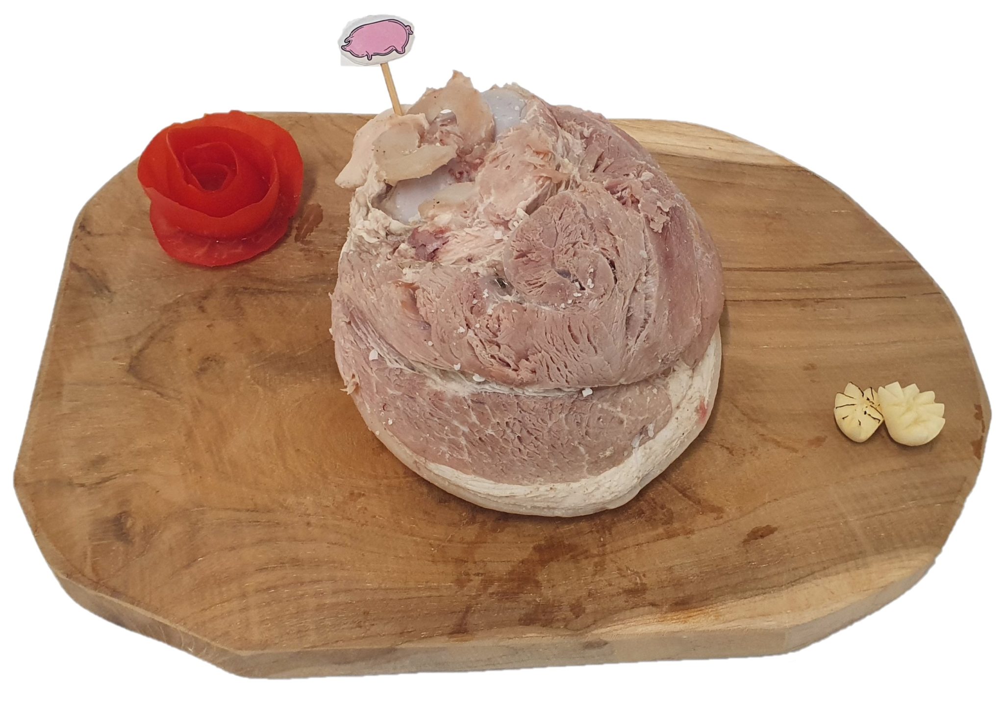 Jambon braisé, légèrement fumé.